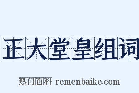 正大堂皇组词是什么意思的图片